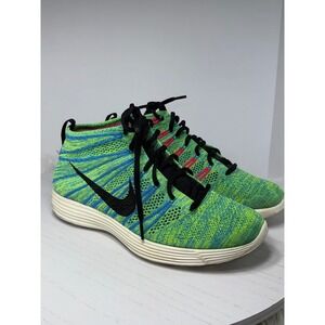 Nike Lunar Flyknit Chukka Electric Green Black Blue Pink 554969-300 Mens 11.5
